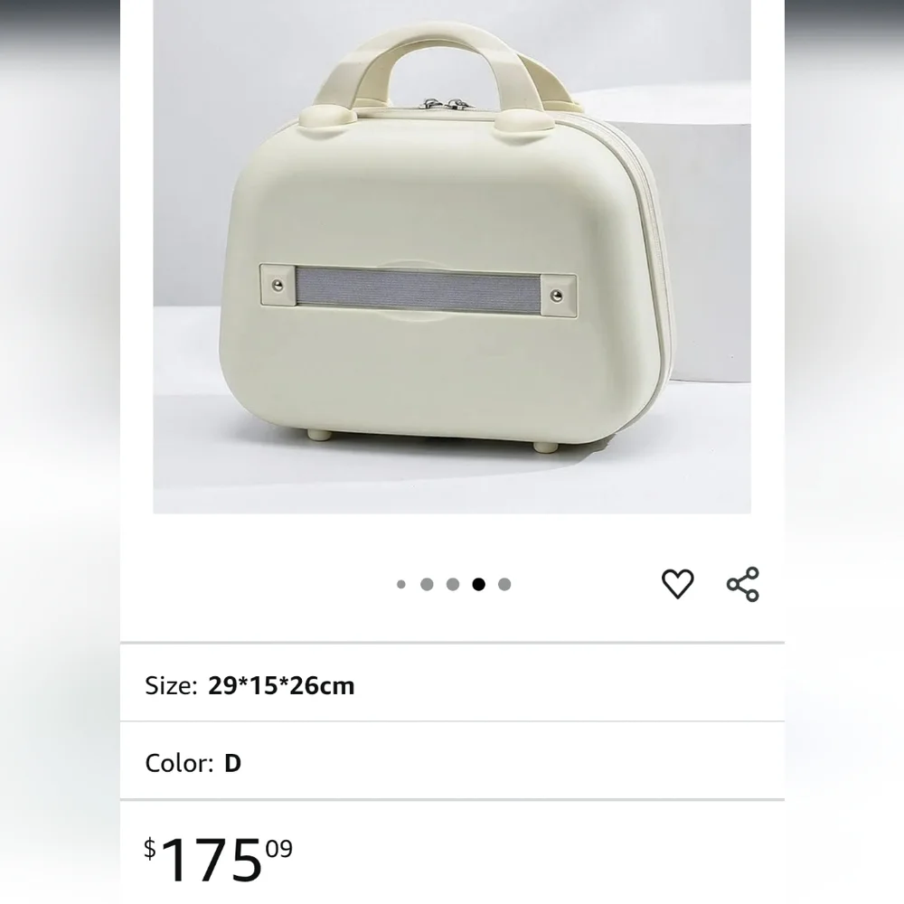 Women's Cream Portable Luggage Bag
